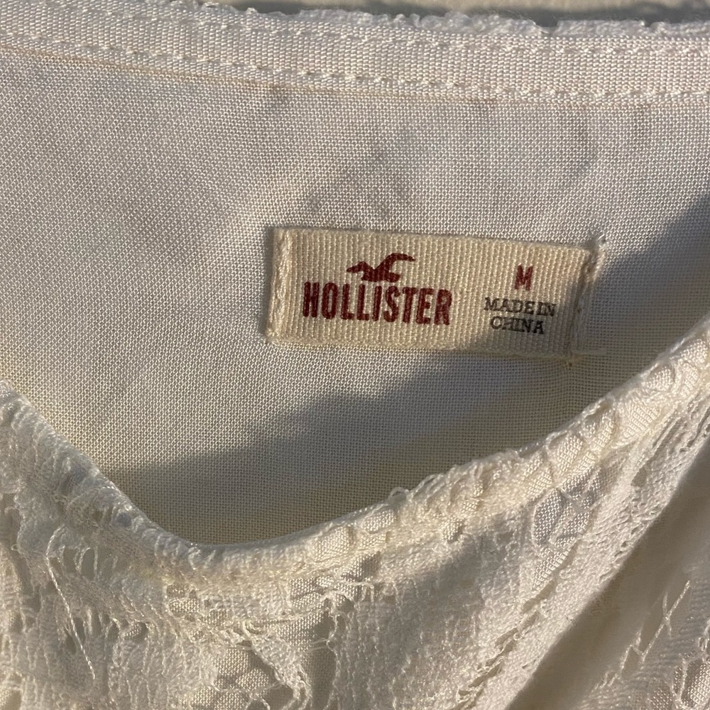 Hollister, white lace dress midi - (size medium ) - Picture 5 of 8